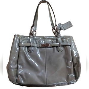 Coach Gray Patent Leather Bag